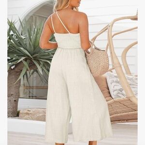 White Asymmetrical Bridal Jumpsuit